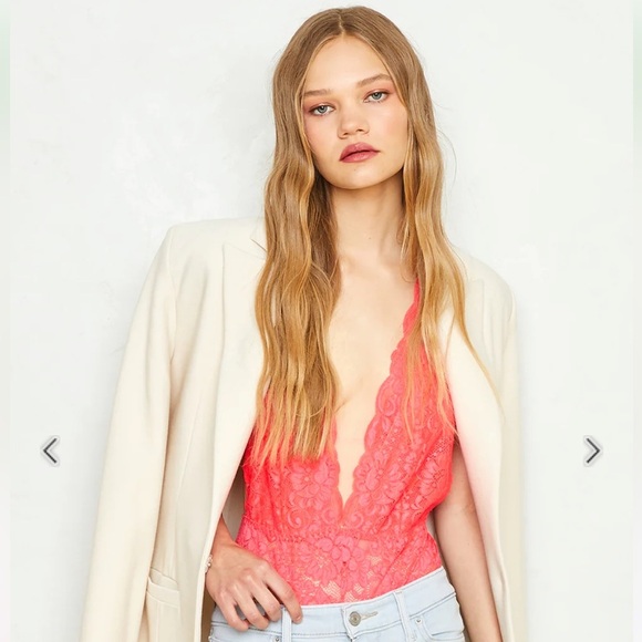 We Are HAH! | Comin' in HAHt! Deep-V ♻️ Lace Bodysuit in HAHt Lava, sz: sm. EUC - Picture 6 of 10